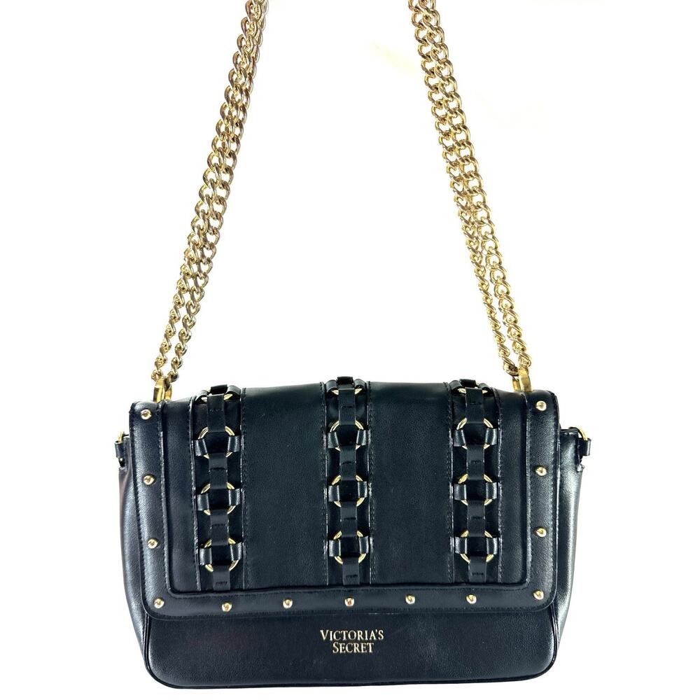 Victoria’s Secret VS Ring Stud Bond Street Shoulder Bag Black - Picture 1 of 11